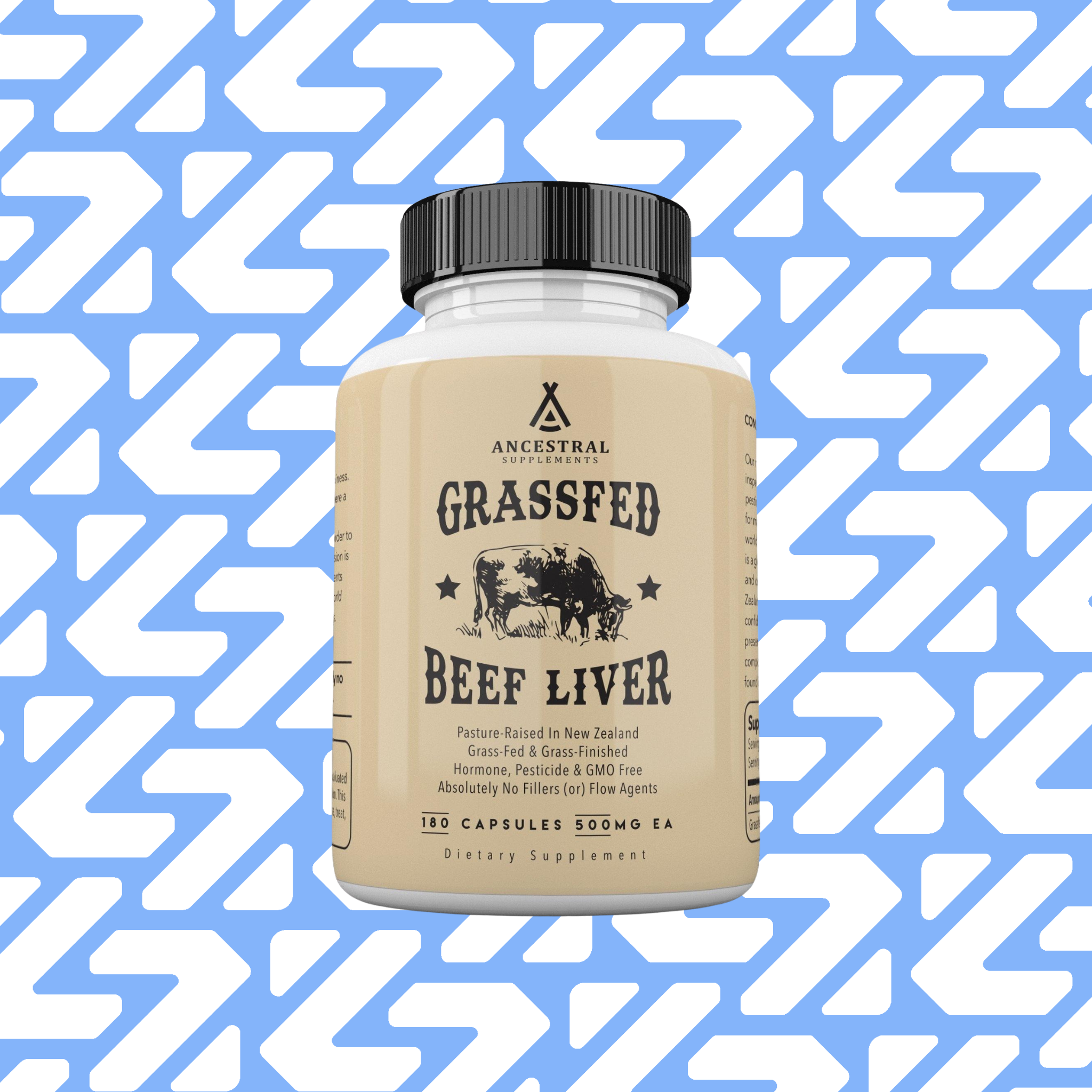 ANCESTRAL SUPLEMENTS GRASSFED BEEF LIVER 500MG EA 180 CAPSULES