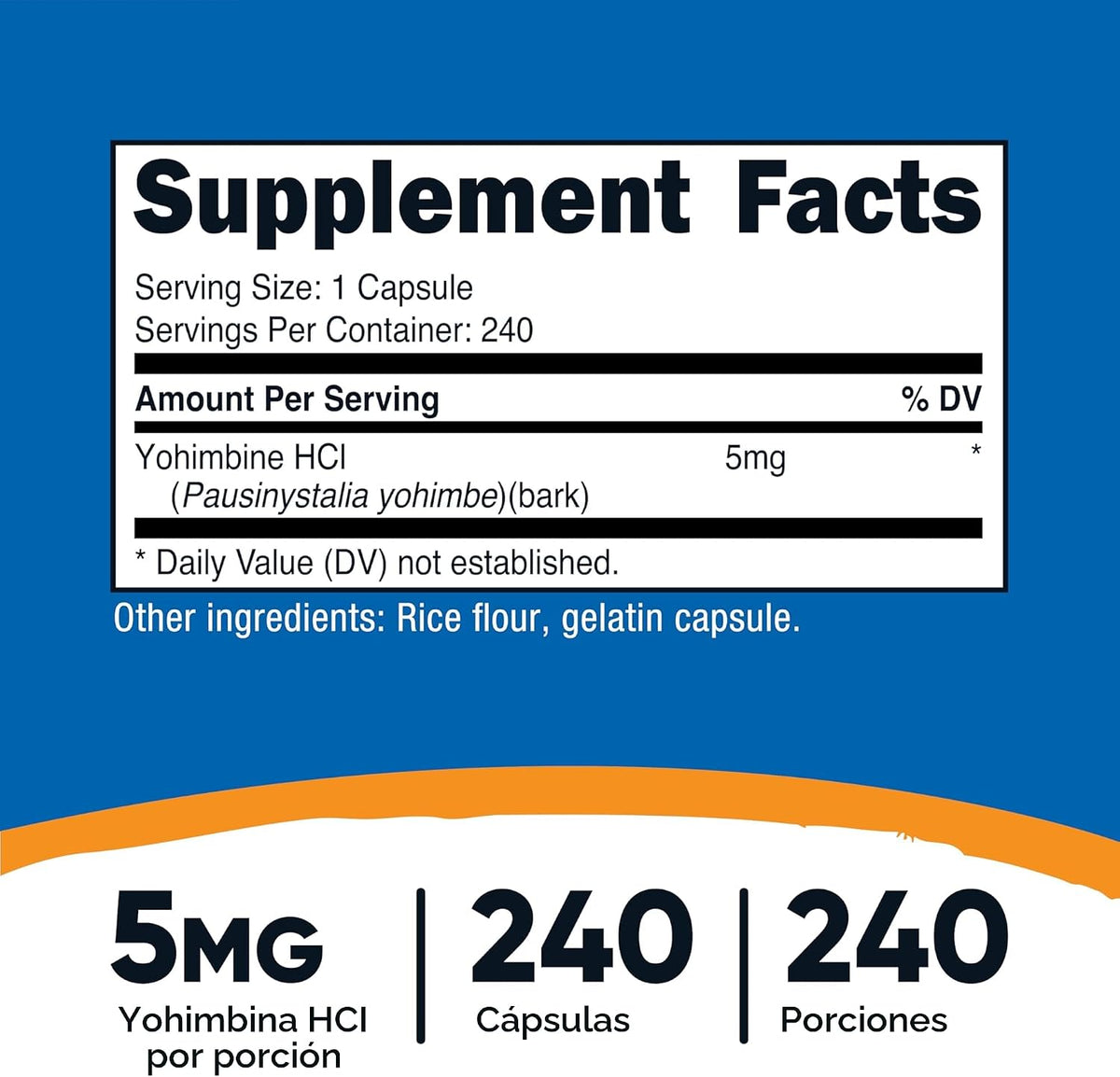 Yohimbina Nutricost 5mg 120 Caps Quemador Control De Peso