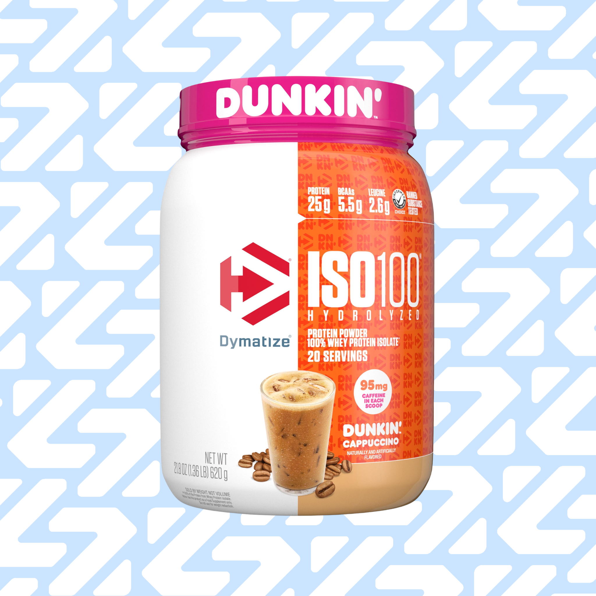 DYMATIZE ISO 100 HYDROLIZED 20 SERVINGS 620G COOKIES DUNKIN CAPPUCCINO