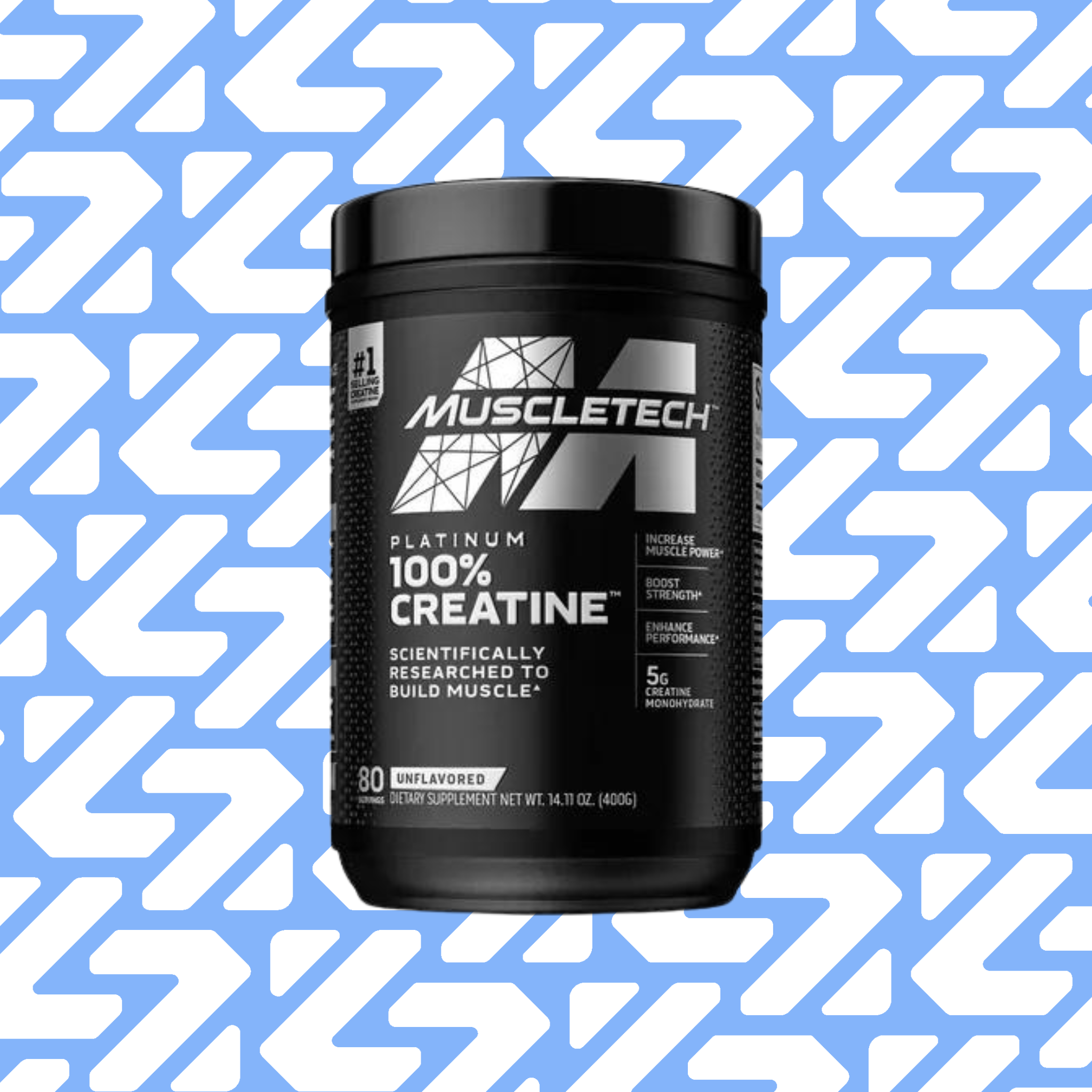 MUSCLETECH CREATINE PLATINUM  STREGTH & MUSCLE BULDIER 80 SERVINGS 400G