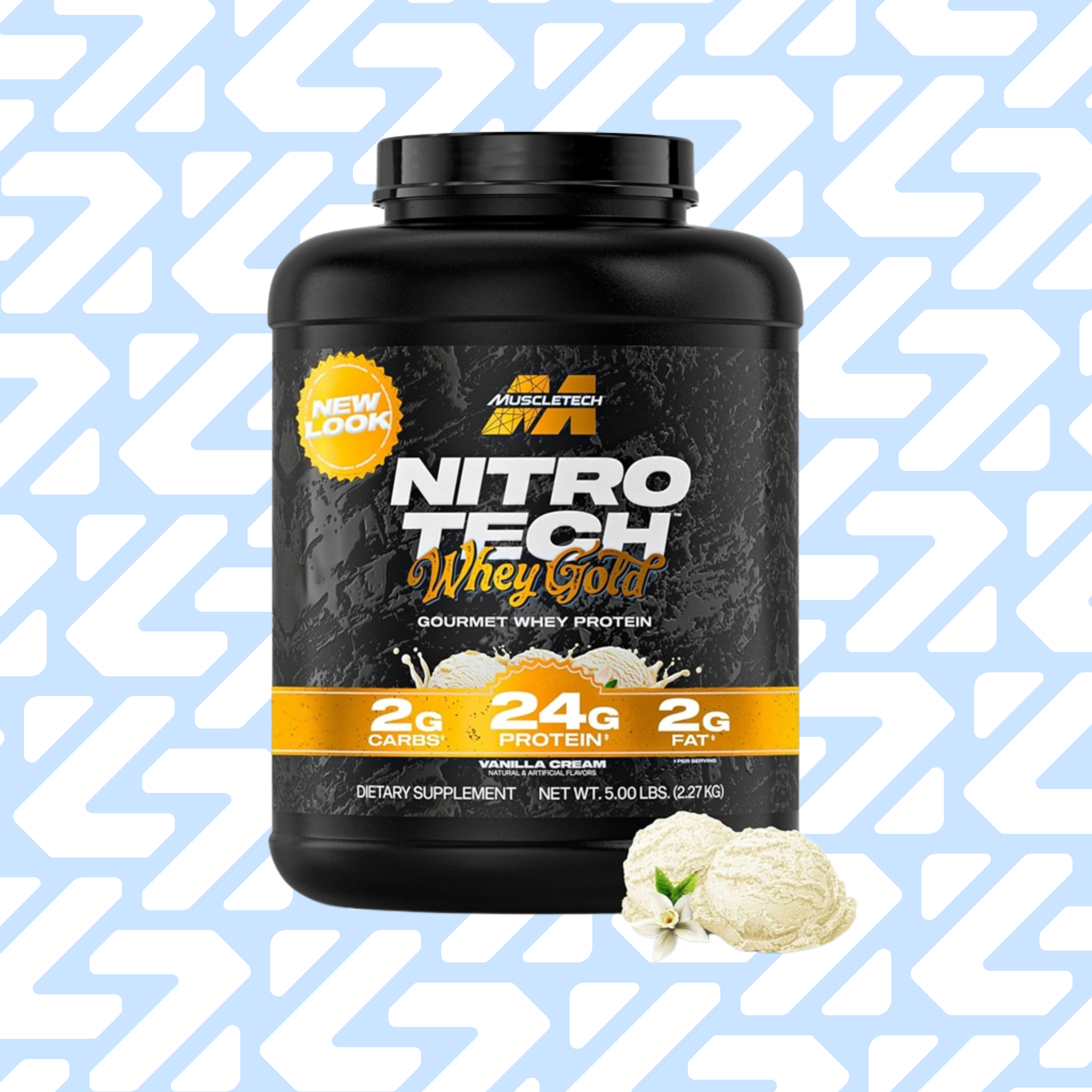 MUSCLETECH NITRO TECH WHEY GOLD GOURMET WHEY PROTEIN VAINILLA CREAM 5LB (2.27KG)