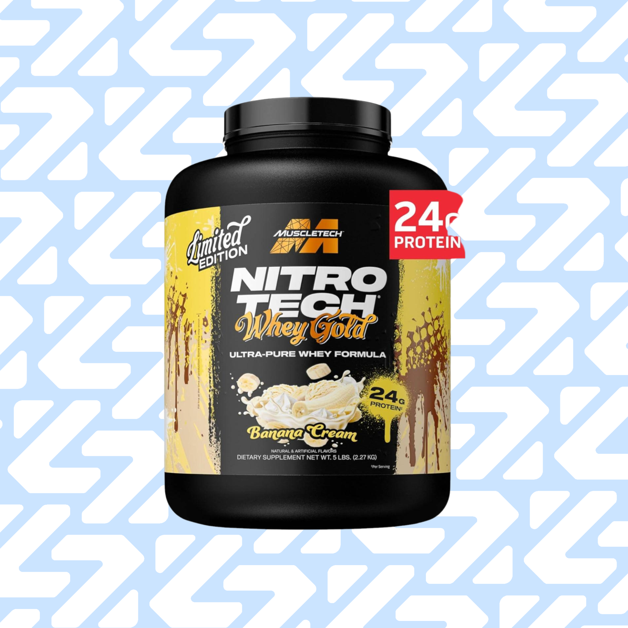 MUSCLETECH NITRO TECH WHEY GOLD LIMITED EDITION BANANA CREAM 5LB (2.27KG)
