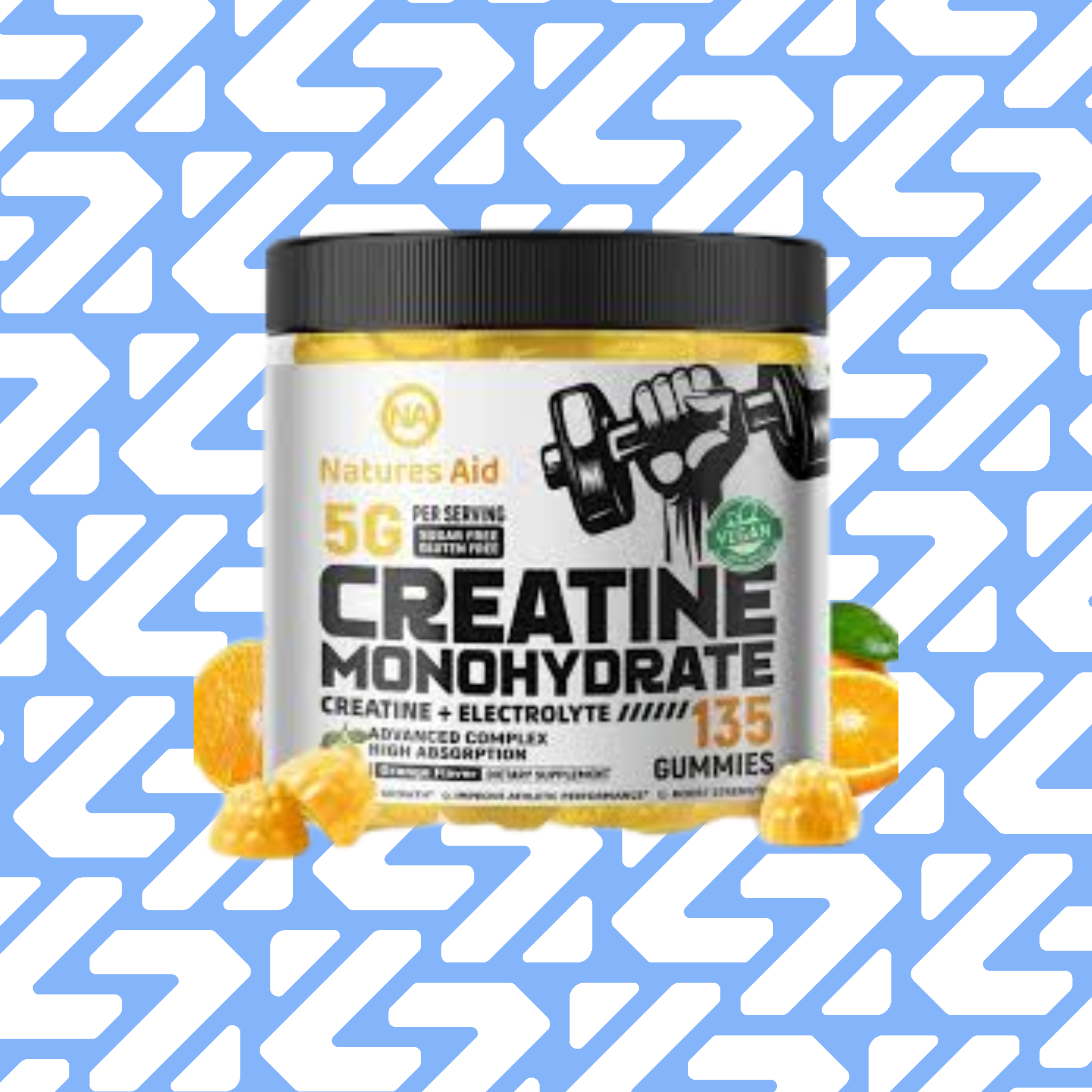 NATURES AID CREATINE MONOHYDRATE 135 GUMMIES ORANGE