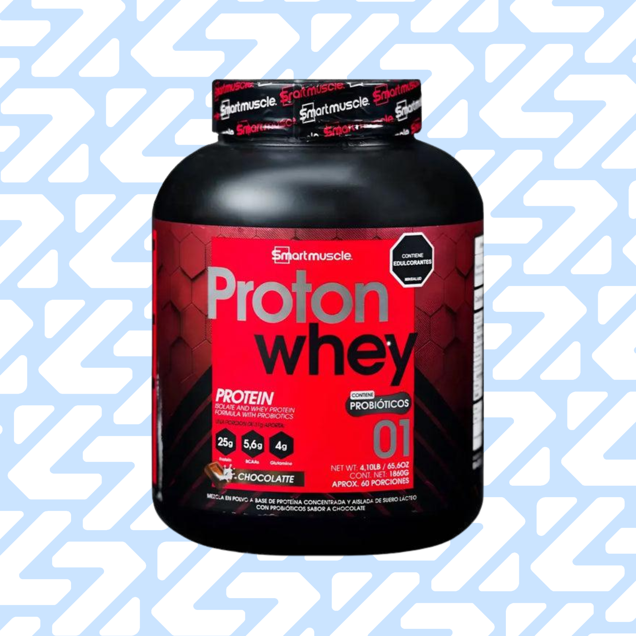 SMART MUSCLE PROTON WHEY AND ISOLATE PROBIOTICS 1860G 60 PORCIONES CHOCOLATE