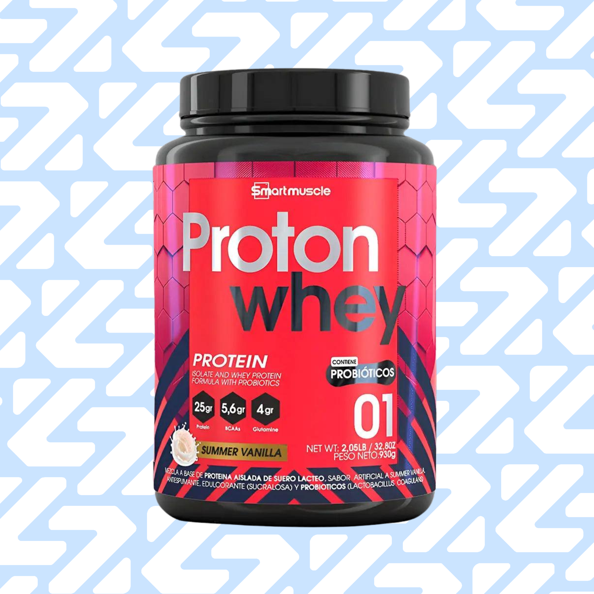 SMART MUSCLE PROTON WHEY AND ISOLATE PROBIOTICS 1860G 60 PORCIONES SUMMER VAINILA