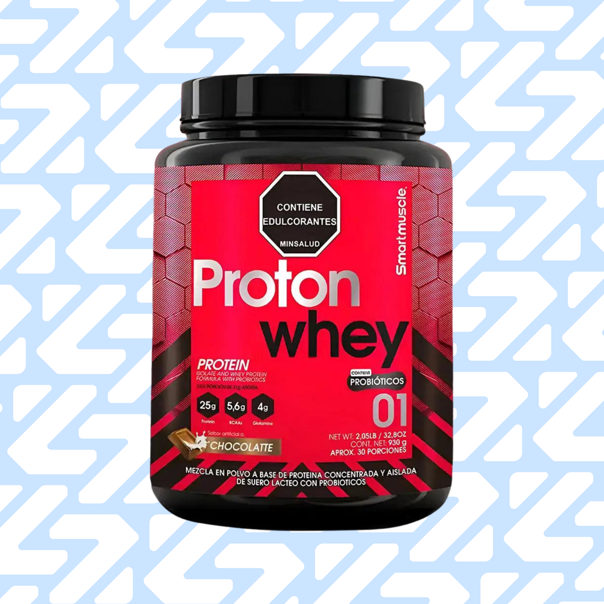 SMART MUSCLE PROTON WHEY AND ISOLATE PROBIOTICS 930G 30 PORCIONES CHOCOLATE