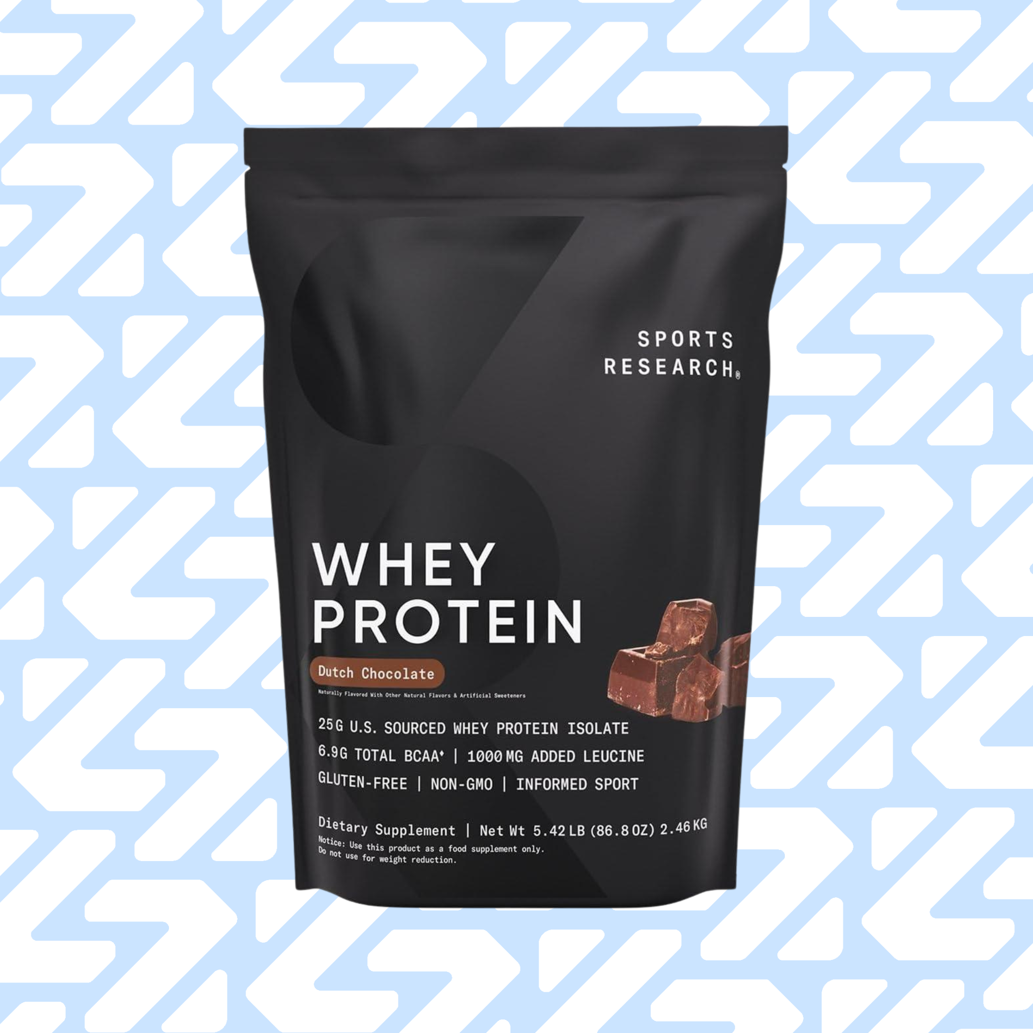 SPORTS RESEARCH WHEY PROTEIN DUTCH CHOCOLATE 56 SERVINGS 5.42LB